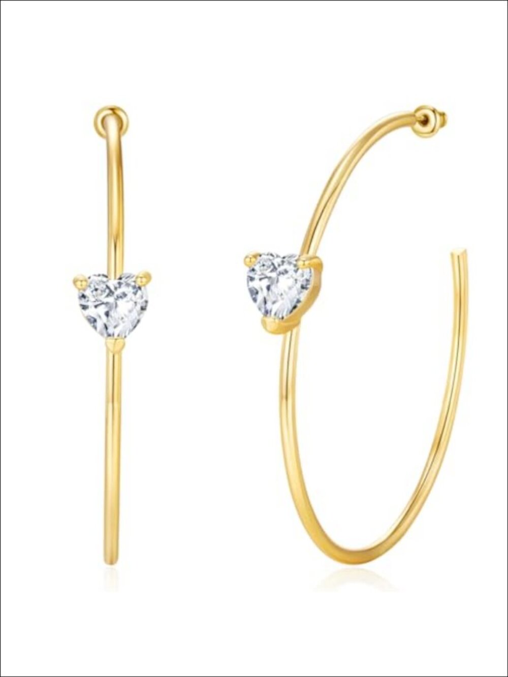 Large Gold Plated Hoop Earrings 14k Gold Plated 925 Sterling Silver Post Cubic
